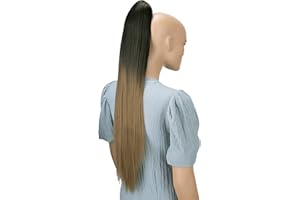 CAISHA 70cm Postiche Natte Queue De Cheval Extensions De Cheveux Raide Mélange Brun Ombré H115