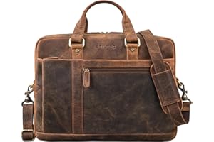 STILORD "Nico Borsa a Tracolla Vintage in Pelle – Cartella Ventiquattrore in Vera Pelle con Scomparto per Laptop 15,6 Pollici – Grande Borsa Messenger Uomo & Donna Colore:nero