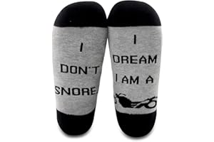 MYSOMY 2 Pairs I Don't Snore I Dream I'm a Motorcycle Socks Biker Socks Funny Motorcycle Gifts
