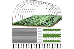 iDMRURvm 30PCS Tunnelbogen mit 6mm Kunststoff Umwickelt Für Hochbeet Pflanztunnel Bögen Garten Gewächshaus Reifen Pflanzenwachstum Tunnel Stützrahmen Pflanzenschutz Kit