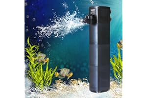WEIPRO Filtro Interno Acquario con Filtrazione a 3 Strati, Forte Aspirazione, Pompa Sommergibile per Filtri Acquario Regolabile da 10W, Adatto per Acquario a 60-120 Litri, TC-900C (600L/H)