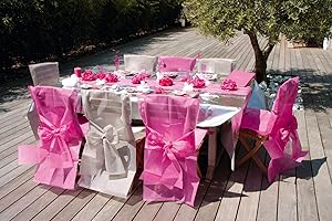 Santex Pokrowiec na krzesło z kokardką biały