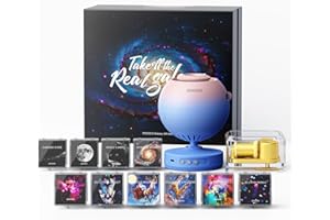 POCOCO Caja de Regalo Healing Vibes, Proyector Estrellas Techo Adultos y Niños, Planetario Proyector como Regalo, Decoración, Ayuda para Dormir y Relajación - Con 10 Discos y Caja Musical
