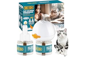 DKUNDZH Diffusore Feromoni per Gatti 3 in 1, Feromoni Gatto Calmante, Calmante per Gatti 60 Giorni, Feromoni Gatto Ridurre l'Ansia e Lo Stress (1 Diffusore + 2 Ricariche 48ml)