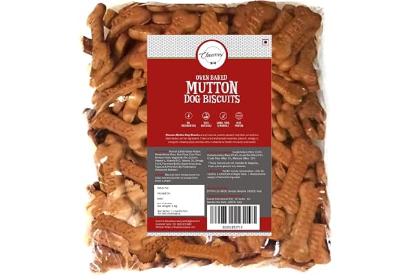 chewers Adult Oven Baked Real Mutton Dog Biscuits, Lamb, Dog Treat 1 Kg