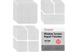 Secopad Kit di riparazione per finestre e porte a rete, 3 misure, 14 fogli, colore grigio/nero, nastro adesivo in fibra di vetro resistente