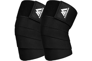 flintronic Genouillère Squat, 1 Paire Genouillère Bandage Musculation, Genouillères Powerlifting pour Homme et Femme, Sangles de Genou pour Haltérophilie pour Sport, Gym et Musculation, Noir