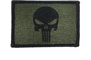 HCS AUSRÜSTUNGS GMBH Punisher oliv Bestickt Airsoft Klett-Patch