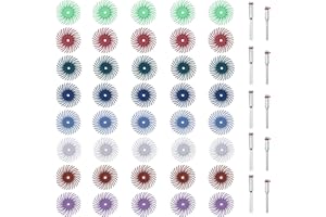 Bestgle 25mm radiale borstenscheiben-set 50 stücke 8 gemischte körnung 80/120/220/320/400/600/1000 /2000radialborsten schleifbürste lücke polierpad polierscheiben sortiment kit