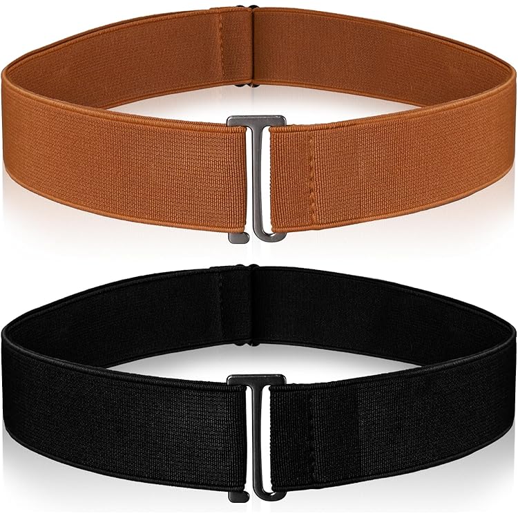 cobee Onzichtbare damesriemen, stretchriem, verstelbare elastische riem met platte gesp, tailleriemen voor jeansbroek en jurken, Blauw, 52-100cm/20.47-39.3in