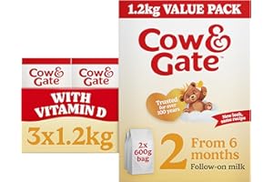 Cow & Gate 2 Follow On Baby Milk Powder Formula, 6-12 Months, 1.2K (Pack of 3)