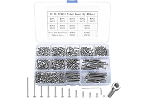PEYGRE 480 Pcs M3 Bolts and Nuts Set, M3 Screws Set, Hex Socket Head Cap Screws and Nuts Assortment Kit, Stainless Steel Machine Bolts for DIY Repair Bicycle Motorcycle