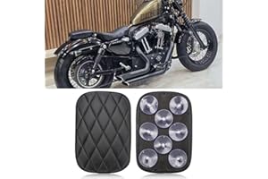 BREDUXSER Motorrad Sozius Sitzpad,Motorrad hinteren Beifahrerkissen,Motorrad 8 Saugnäpfe Rücksitzpolster Kompatibel mit Harley Sportster XL 883 1200 Dyna für Softail Touring Cruiser Chopper Custom