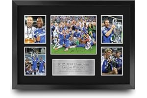 HWC Trading FR A3 Champions League Winners 2012 Printed Memorabilia Signed Autograph Photograph Display for Football Fans and Supporters - A3 Framed