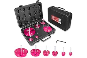 E-COWLBOY 04529 for PPRK6 Plastic Pipe Fitting Reamer 6 Piece Kit fit into Standard 1/2" Drills PVC Pipe Reamer Tool Contains PPR75, PPR100, PPR150, PPR200, PPR300 and PPR400