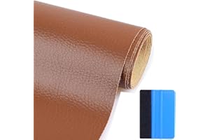 QEEROYO Patch de Réparation en Cuir, 30x137cm Simili Cuir Autocollant, Patch de Réparation en Auto-adhésif, pour Sièges D'auto, Canapés, Sièges de Bateau, Chaises, Brun Clair