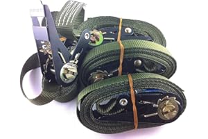 Timtina SETPREIS 4 STÜCK! Zurrgurte Spanngurte Ratschengurte Farbe und Länge nach Wahl 800 KG En12195-2 (6 Meter, Oliv)
