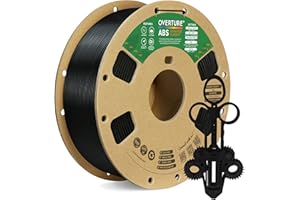 OVERTURE ABS Filament 1.75mm, ABS 1kg Spool (2.2lbs),3D Printer Filament,Dimensional Accuracy +/- 0.02 mm, Fit Most FDM Printer (ABS Black)