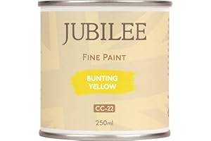 Guild Lane Jubilee Fine Paint - Bunting Yellow - Furniture, Metal, Fabric, Glass & More - Indoor & Outdoors - Water-Based Acrylic Paint - 250ml