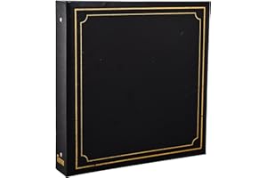 ARPAN Grand Album pour 500 Photos 15,2 x 10,2 cm Couverture rembourrée dorée Noir 34 x 4 x 33 cm