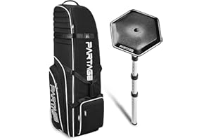 Partage Golf Travel Bag with Wheels, Golf Travel Case for Airlines, 900D Heavy Duty Oxford -Black