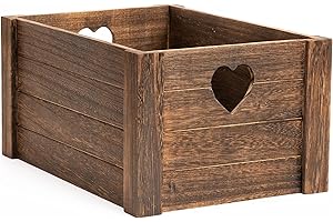 Wickerfield Small Wooden Box, Gift Basket, Wood Crate Boxfor Storage, Wood Storage Boxes, Wooden Crate Basket (Brown, Large)
