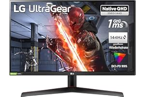 ‎LG LG Electronics 27GN800P-B Ultragear Gaming Monitor 27" (68cm), QHD, Nano IPS, 1ms GtG, 144 Hz, HDR10, 99% sRGB, Super Resolution+, Motion Blur Reduction, NVIDIA G-Sync, AMD FreeSync - Schwarz