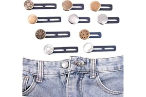 10Pcs Button Extender for Trousers Jeans, CTRUEE Elastic Waist Extenders, No Sewing Extension Button for Mens & Women Trousers, Adjustable Waistband Extender for Pregnancy Pants Skirts Trousers