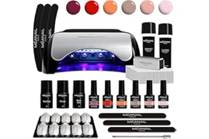 MEANAIL Paris - Marque française - Kit manucure - Complet - Vernis semi permanent - Lampe LED - 6 Vernis à Ongles - 1 Base Top Coat - 1 Primer - Coffret Ruby