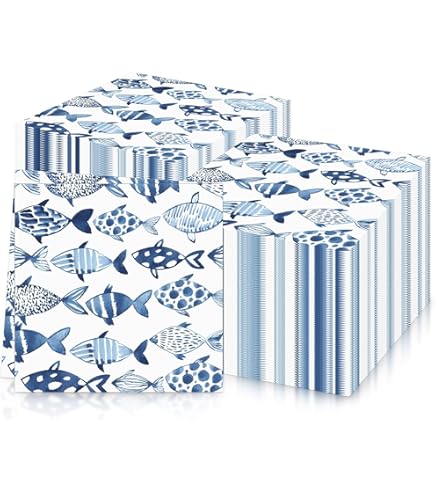 30x30 Cm Tovaglioli Di Carta A Forma Di Pesce - 20 Pezzi 33x33 Cm Per Battesimo Comunione E Cresima Design I 1210426