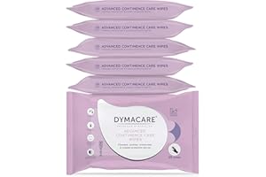 DYMACARE Advanced Continence Care Wipes | Adult Premium Disposable Incontinence Skin Cleansing Wet Wipes with Barrier Cream & Aloe Vera | 6 Packs (150 Wipes Total)