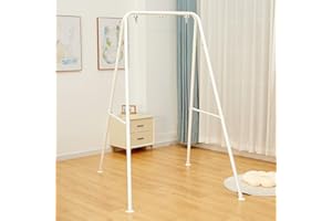 SELFLA Soporte Plegable para Hamaca, Soporte portátil para Silla de Hamaca, Marco Plegable Resistente para Interior o Exterior, fácil de Montar y almacenar (Silla de Hamaca no incluida) - Blanco