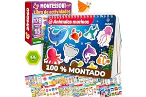 QUOKKA Busy Board Montessori 1 2 Año - Versión Inglés - Libro Sensorial Bebe con 15 Temas - Busy Book Juegos Montessori 3 4 Años - Regalo Educativo para Niños y Niñas