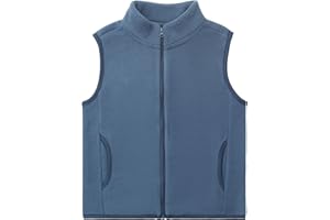 ANIMQUE Bambino Bambini Pile Polare Gilet Adulti Giacca Senza Maniche Colletto in Piedi Antivento Cerniera Caldo Cappotto Solido Genitore-Bambino Leggero Capispalla Tops