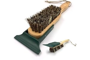 NEWMAN AND COLE Cepillo para botas con raspador | Cepillo para zapatos de 33,5 cm de largo, cerdas rígidas con raspador de botas integrado para eliminar la suciedad y el barro para calzado al aire libre | Wellington,