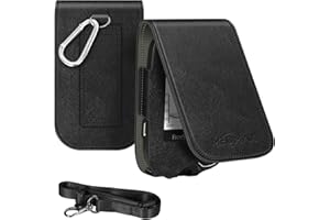 MEDMAX Case for Freestyle Libre 3/2 / Libre Reader Blood Glucose Monitor, Case with Neck Holder for Hanging, Faux Leather Protective Cover with Carabiner Clip for Diabetics, (Black)