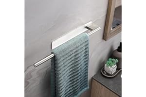 Betadistor Towel Rail 40 cm Single Hand Towel Holder, Bathroom Towel Bar Kitchen Dish Cloths Hanger SUS304 Stainless Steel Polished Steel Wall Mounted Self Adhesive No Drilling, Silver, 080501