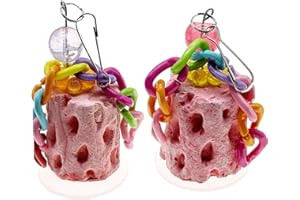 Allazone 2 PCS Jouet à Mâcher en pour Perroquet, Pierre de Calcium pour Bec, Accessoire pour Cage, Jouet pour Perruches, Hamsters, Lapins et Chinchillas, Forme des Racines des Arbres