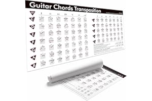TIMITA Póster de Acordes y Escalas de Guitarra, Acordes Importantes de Guitarra, Escalas de Guitarra, Círculo de Quintas, Diapasón de Guitarra, Progresiones de Acordes, Teoría de la Guitarra
