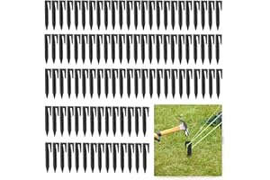 JAADU 100 Pièces Piquet Fil Robot Tondeuse, Piquets de Fixation pour Câbles Périphériques, Piquets de Fixation en Plastique Robuste, Crochet pour Robot Tondeuse