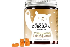 Tous les bienfaits pour le système immunitaire et le corps - Superfood curcuma - poivre noir, gingembre, vitamine C - oursons gélifiés (60 pcs) - Bears with Benefits Spicy Girl Complexe Curcuma