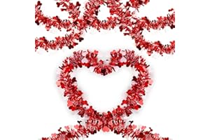 LOMIMOS Girlanda walentynkowa, błyszcząca wisząca dekoracja na ślub, zaręczyny, rocznicę, artykuły imprezowe (czerwono-biała)