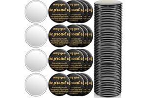 GULFMEW Espejo Compacto Inspirador de 2.76 Pulgadas, 36 Piezas, Regalos a Granel para Mujeres, Mini Espejo de Bolsillo para empleados, Maquillaje Redondo para Navidad, galentinas, Madres, compañeros de