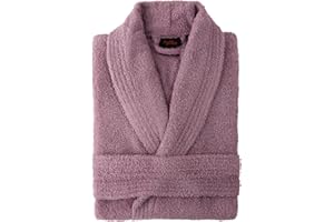 Top Towel - Elegancki - Szlafrok damski i męski 100% bawełna, 500 g/m² - Opcja z kapturem lub bez kaptura - Miękki i chłonny do prysznica, spa i basenu, fioletowy, XL