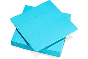 LE NAPPAGE ARTS DE LA TABLE Le Nappage - Tovaglioli di Carta Tex Touch - Colore Blu Turchese - Tovaglioli di Carta Certificata FSC® - Riciclabili e Biodegradabili - Set di 40 Tovaglioli Grande Formato 38 x 38 cm Turchesi
