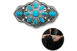 LIANCHEN Western Buckle Türkis Böhmische Gürtelschnalle Stein Gürtelschnalle Türkis Gürtelschnalle Vintage Indische Elemente Gürtelschnalle Wechsel für 38mm Gürtel, Damen und Herren