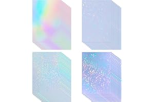 Bleidruck Lot de 32 feuilles d'autocollants, format A4 (210 x 297 mm), holographiques, en papier vinyle transparent