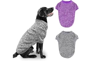 RANYPET Lot de 2 grands Pulls pour Chien d'hiver - Pull Classique en Tricot Doux et épais - Vêtements Chauds pour Chiens de Taille moyenne-3XL