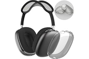 NIUTRENDZ Clear Case for AirPods Max Case Cover Soft TPU Protective Ear Cups Covers Accessories【Anti-Fingerprint, Anti-Scratch & Anti-Dust】 (Clear Black)