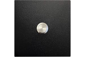 KTC-Home PREMIUM Türklingel Tiefschwarz - Flacher Drucktaster - Größe: 10x10cm - RAL 9005- UV & Witterungsbeständig - Pulverbeschichtet